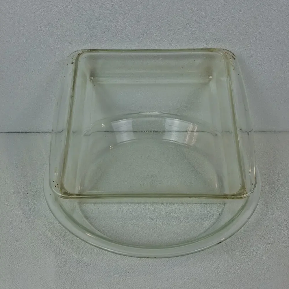 Vtg Pyrex Clear Glass Baking Lot 222 Square 8x8 Brownie Pan 210 Round 10in...